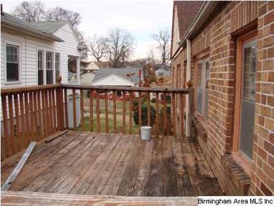 Open deck on back of house