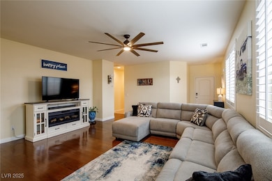 Living area featuring wood finished floors, ceilin