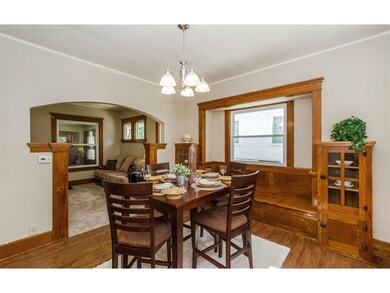 Gorgeous wood trim and storage in the dining room
