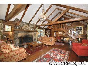 Living Room w Stone Fireplace