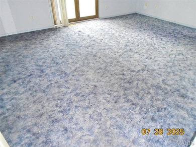 Carpeted empty room featuring baseboards