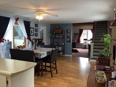 view from kitchen to living room
