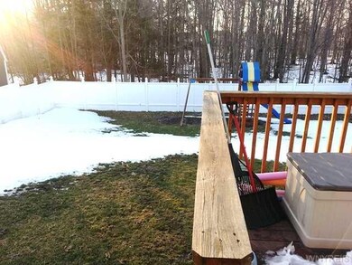 Patio/Deck Wooded lot in rear with vinyl fencing