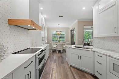 Kitchen featuring white cabinets, high end stainle