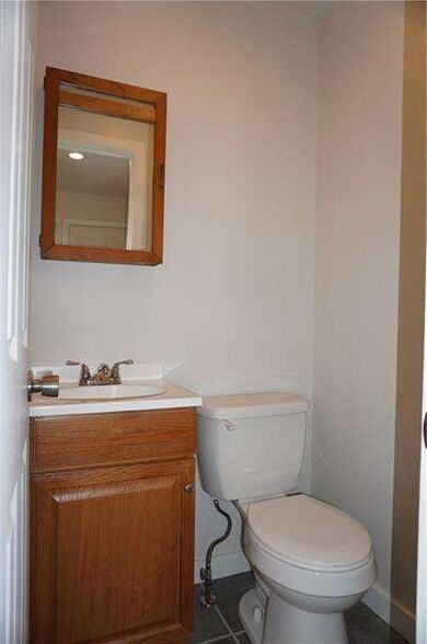 New powder room on the main level off the kitchen.
