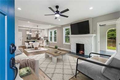 Open living space on the main level.