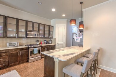 The counters on the side are wide.  Plenty of room