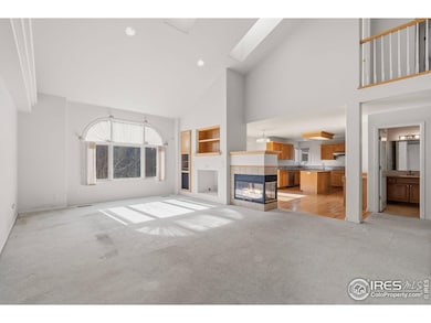 Spacious living room with vaulted ceilings