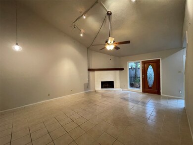 Wood Burning fireplace and high ceilings