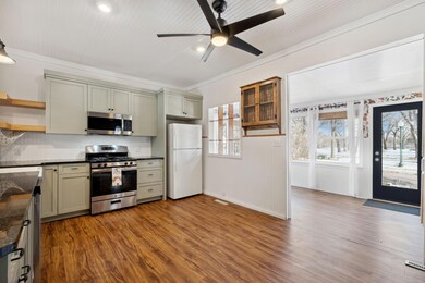 Large kitchen with new appliances, new flooring, new windows!