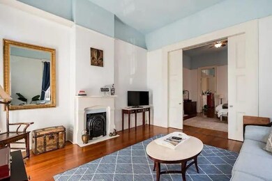 Living room area separated by gorgeous pocket door