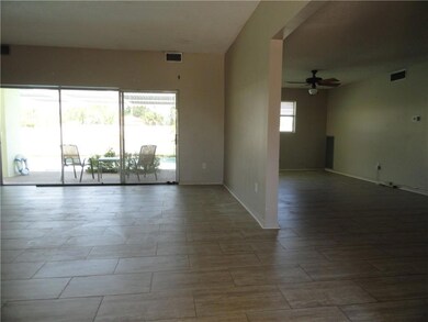 View from front door entry. Living and family room