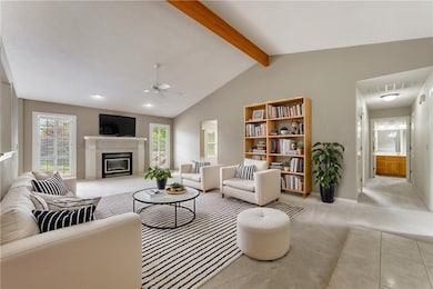 Virtually staged living room
