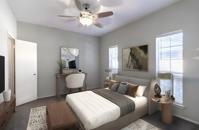 Virtual Staging -Bedroom with baseboards and a ceiling fan