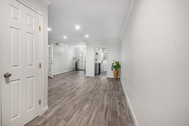 view from the entry to the spacious living area