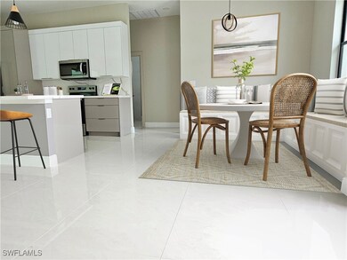 View of tiled dining room
digitally staged