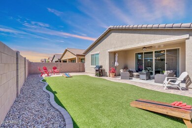 Landscaped backyard with Porch