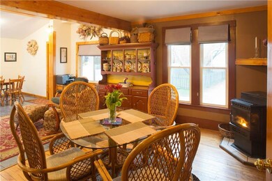 Hardwood flooring in dining area