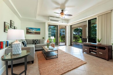 recessed ceilings, natural light, & neutral colored tile floors create an airy ambiance.