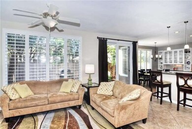 View from front entry into family room with ceilin