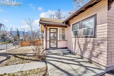 Entrance to property with a Mountain view from Front Porch