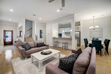 The main floor of this open-concept home is designed so that each room flows seamlessly into the next.