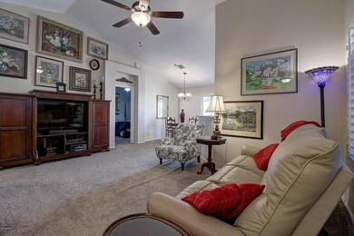 Living Room with vaulted ceilings