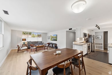 Dining room with real hardwood floors