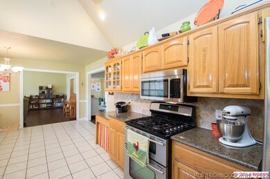 View from the kitchen to the formal living and din