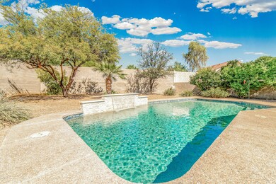 Pool with tiered waterfall & 3 spillways