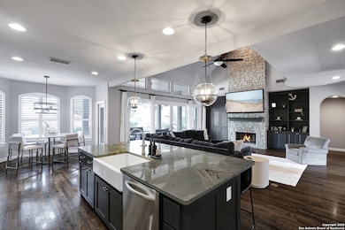 Kitchen is open to the family room