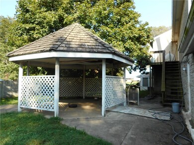 The storm shelter is under this Gazebo on north si