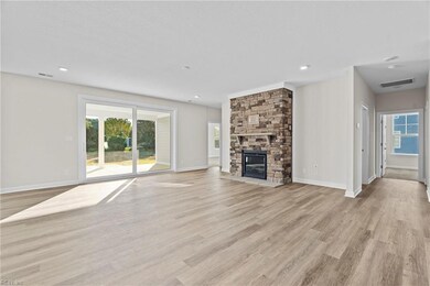 Open Great Room with Gas Fireplace