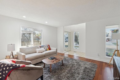 View into living room space