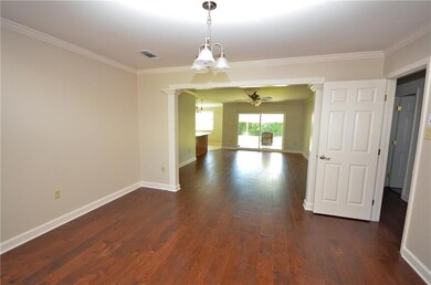 Living and dining area run the full length of the