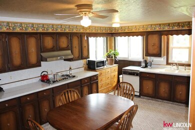 Oversized Eat in Kitchen. Solid wood cupboards.