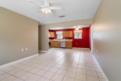 View of open concept from living room and dining a