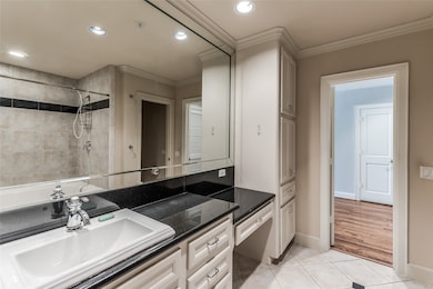 Another view of the vanity area highlights its fun