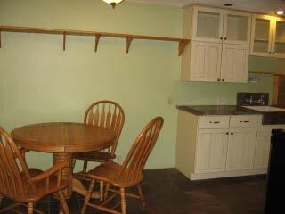 Dining area and kitchen raised up on sla