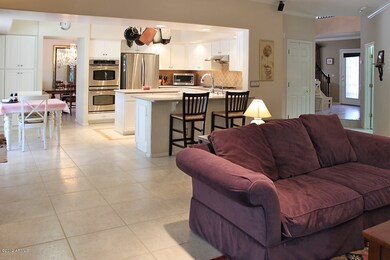 family room into kitchen