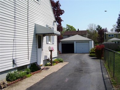 Side view and driveway