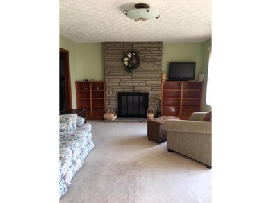 Stone fireplace and built ins