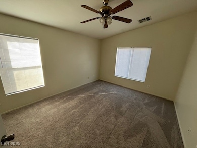 Unfurnished room with carpet flooring, vaulted cei