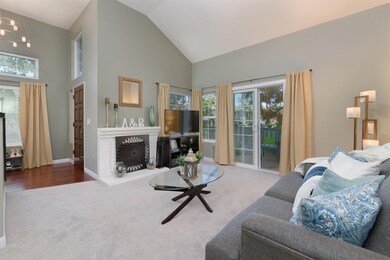 Sliding doors open to the shady front porch.