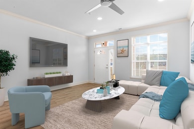 Living room featuring hardwood / wood-style floors