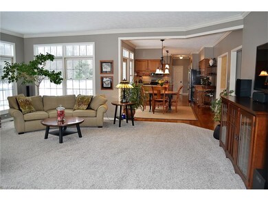 Great room open to the eat in kitchen.