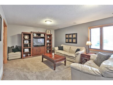 The large main floor family room has fresh paint a