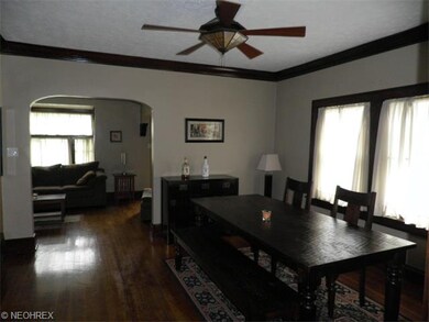 Dining room features beautiful hardwood floors and
