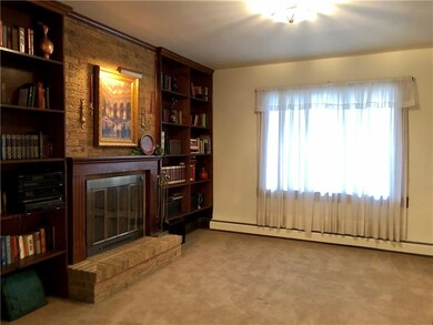Warm and welcoming living room with wood burning f