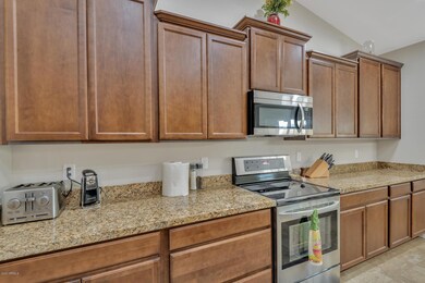 Kitchen with granite counter tops on